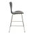 Arne Jacobsen barstools model 3187, with front upholstery of black leather shell of black lacquered ash. The chairs are...