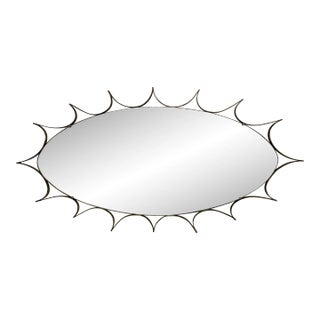 1970s Brass Sunburst Wall Mirror For Sale
