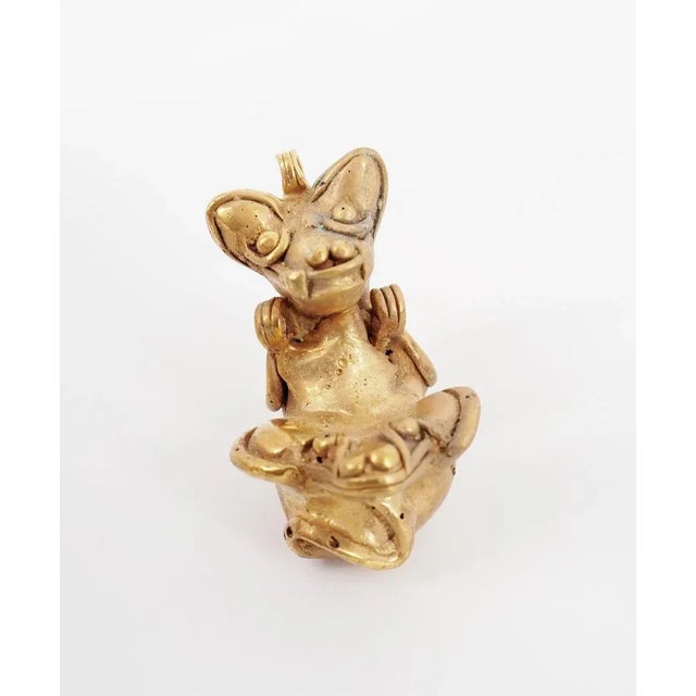 Colombia Taïrona civilization - Fennec Player Statuette carried out according to the lost wax technique Copper & gold...