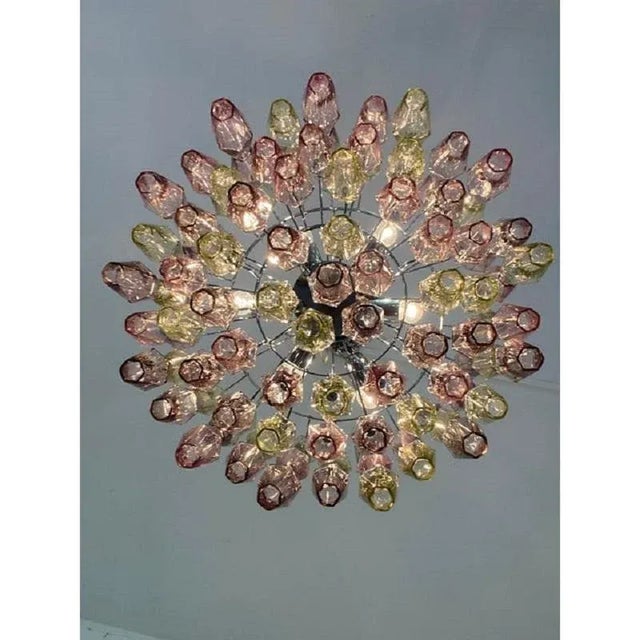 Multicolor Poliedri Murano Glass Chandelier by Simoeng For Sale - Image 4 of 12