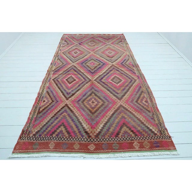 Vintage Embroidered Kilim - 62" X 120" For Sale - Image 12 of 12