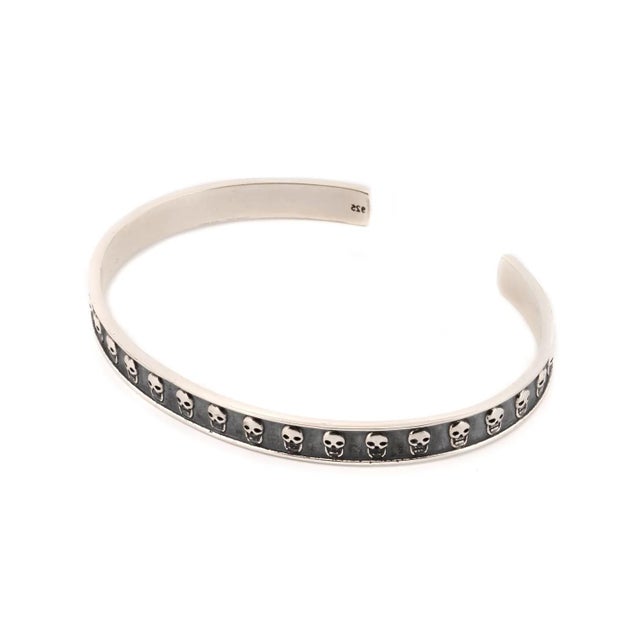 Sterling Silver Skull Symbol Cuff Bracelet For Sale In Miami - Image 6 of 7