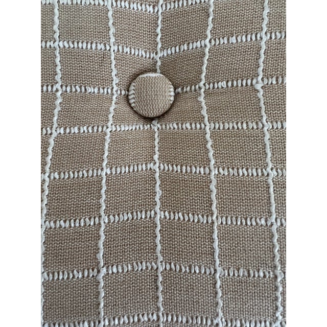 Textile Vintage Pillow Top Tufted Upholstered Parsons Style Bench For Sale - Image 7 of 9