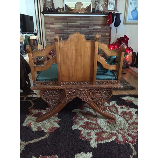 Antique Thai Hand Carved Teak Buddha Howdah Elephant Saddle Chair