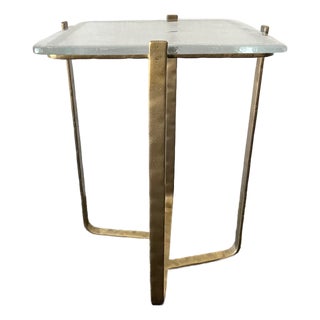 Baker Furniture Trevi Spot Table With Murano Attributed Glass Top For Sale