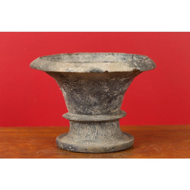 Coffee Chinese Han Dynasty Petite Vessel circa 202 BC-200 AD with Incised Motifs For Sale - Image 8 of 12