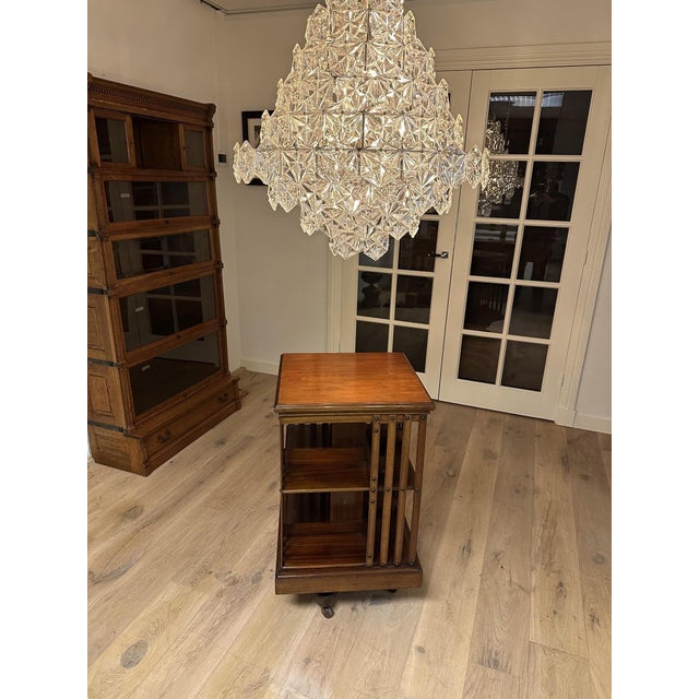 Brown Antique Revolving Bookcase in Mahogany, 1890s For Sale - Image 8 of 10