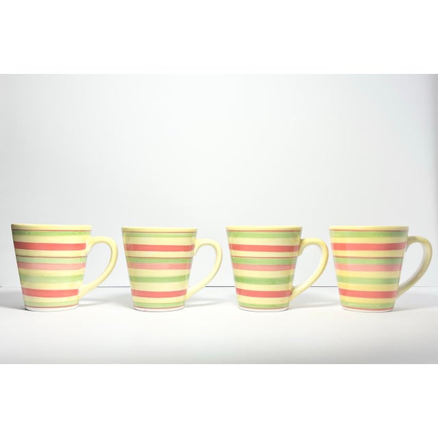 Dansk “Lemon Zest” Set of 4 Ceramic Mugs 4” 10oz Good condition. No chips, cracks, or fleabites. Length (Rim to Handle) 4...