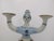Ken Edwards El Palomar Blue Tonalá Mexican folk art pottery candelabra. Two armed candlestick in form of a female folk art...