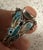 1950s Bj Beatrix Pink Coral Cloisonne Butterfly Sterling Silver Ring Size 11 For Sale - Image 4 of 6