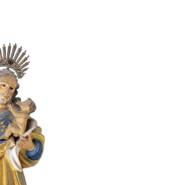 Religious Artist, Saint Joseph of the Boots, 18th Century, Gilded & Painted Wood For Sale - Image 4 of 6