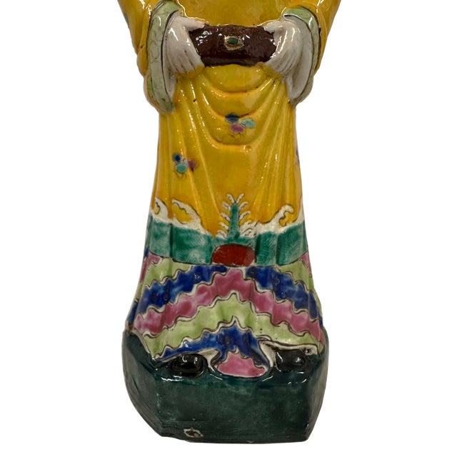 Mid-20th Century Chinese Wucai Emperor and Empress Figures For Sale - Image 4 of 13