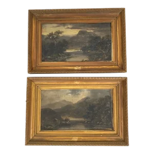 Pair of Late 19th Century J. A. Boel Landscape Paintings