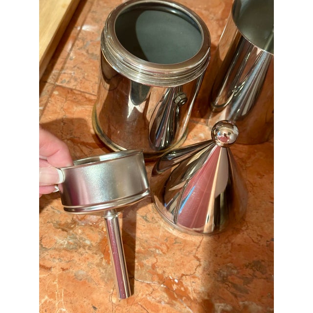 Vintage 1980s Alessi La Conica Espresso Coffee Maker 6-Cup Aldo Rossi Near Mint For Sale - Image 9 of 12
