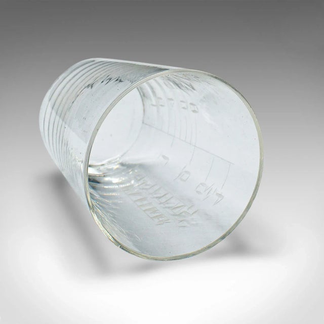 1900s Antique Victorian English Glass Pharmacist's Medicine Cup For Sale - Image 11 of 13