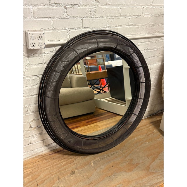 Interlude Home Sculptural Metal Wire Round Wall Mirror For Sale - Image 12 of 12