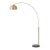 1960s Adjustable Mid Century Modern Floor Lamp - Weathered Brass Arc Lamp, Dimmable, Black Round Marble Base, Living Room For Sale