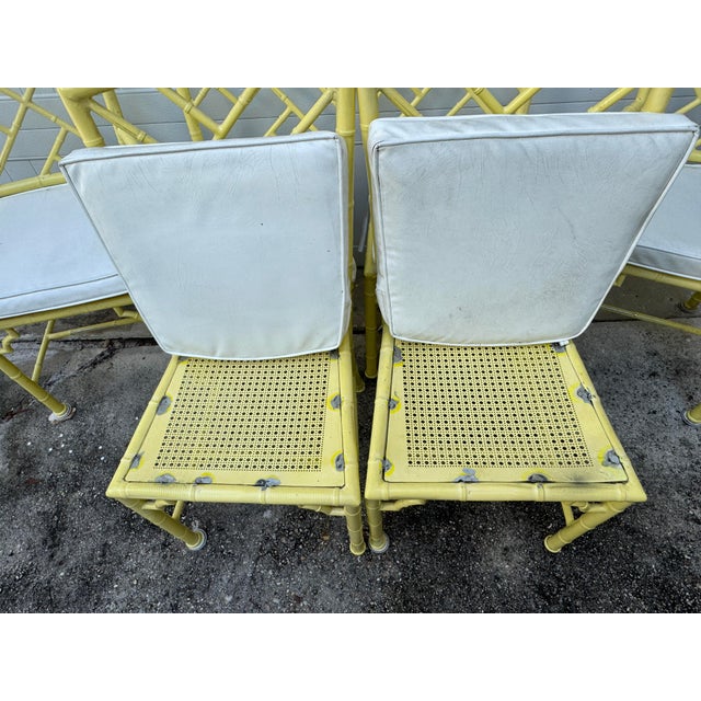 1960s Phyllis Morris for Kessler Faux Bamboo Patio Chairs - Set of 6 For Sale - Image 9 of 17