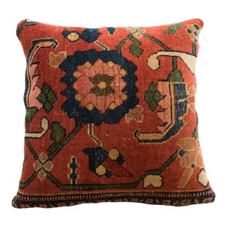 Antique Bijar Rug Fragment Pillow For Sale