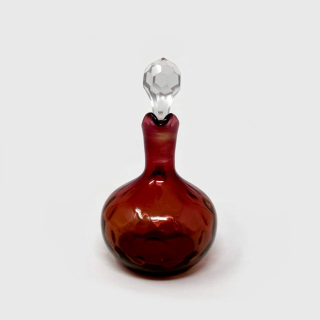 Victorian Antique Victorian Amberina Glass Coinspot Cruet Applied Handle Polished Pontil For Sale - Image 3 of 8