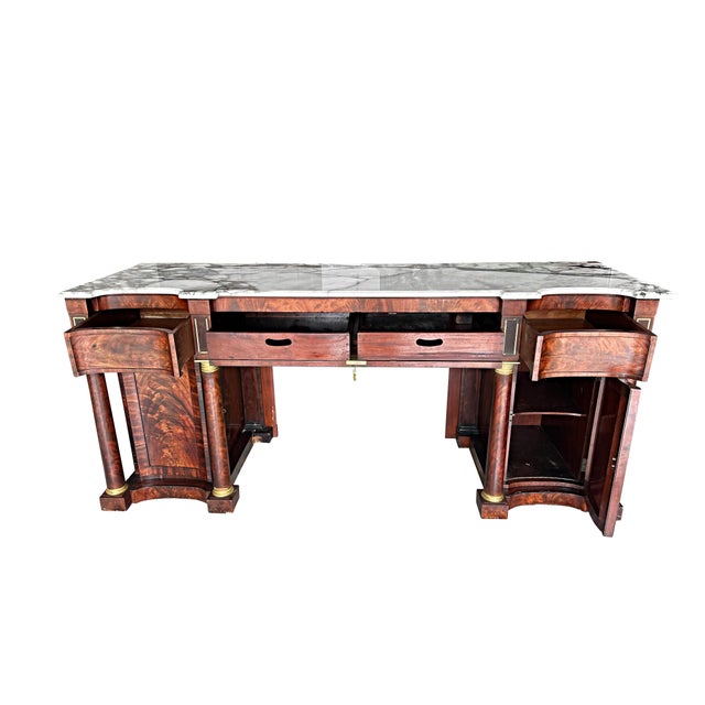 Early 19th Century 1820’s Federal Empire Marble Top Sideboard - Possibly Duncan Phyfe For Sale - Image 5 of 12