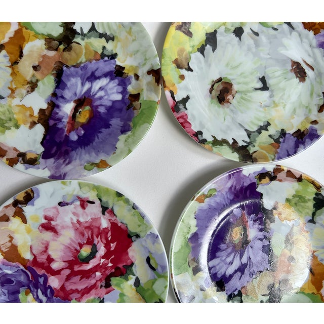 Ceramic 1990s Limoges "Alahambra" Cocktail Plates - Boxed Set of 6 For Sale - Image 7 of 18