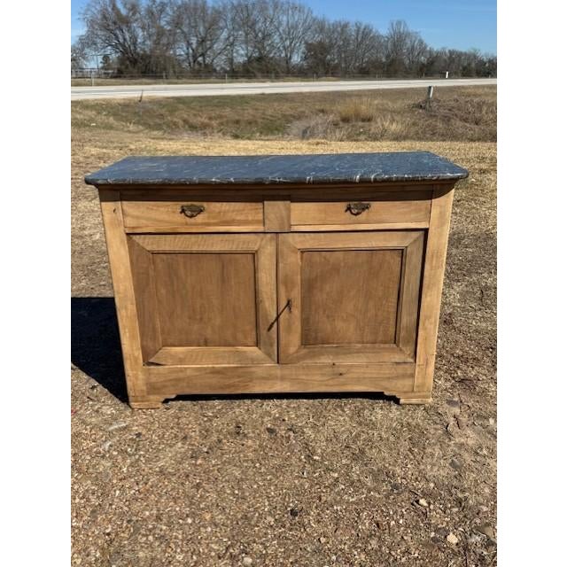 19th Century French Louis Philippe Walnut Bleached Marble Top Sideboard / Buffet. For Sale - Image 15 of 18