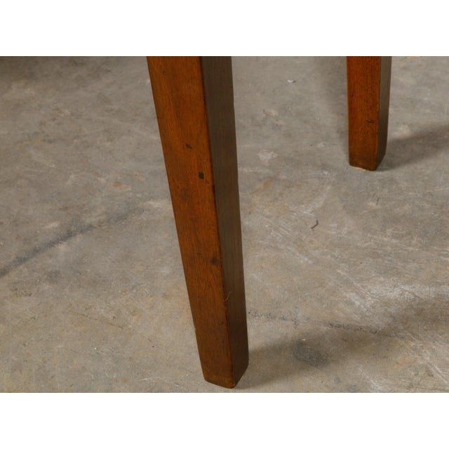 Brown Walnut French 19th Century Console Table with Variegated Marble Top For Sale - Image 8 of 12