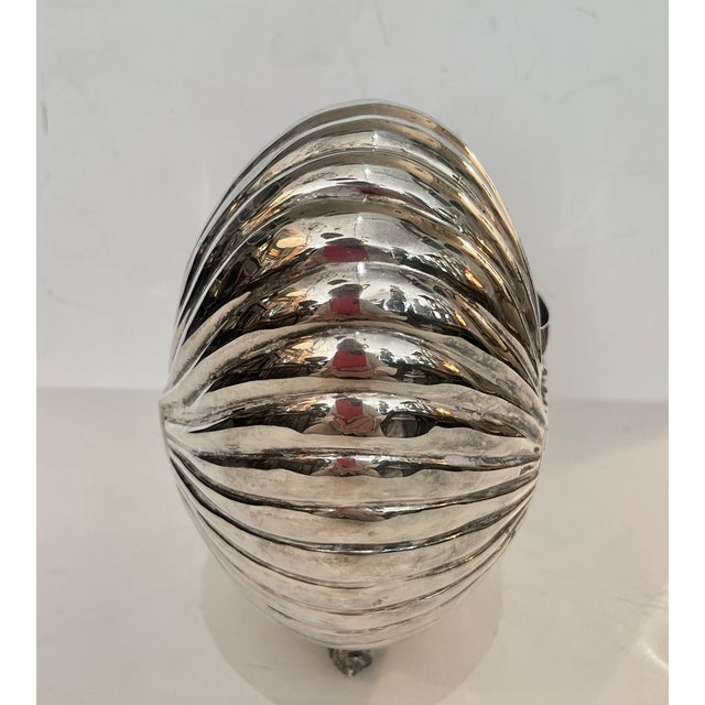Vintage Large Silver Plate Nautilus Champagne Bottle Cooler/Planter For Sale - Image 4 of 14