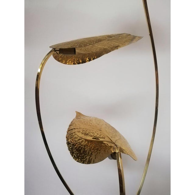 Floor Lamp with Large Brass Leaves by Carlo Giorgi for Bottega Gadda, 1970s For Sale - Image 4 of 18