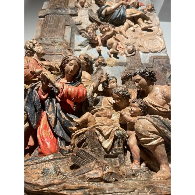 Nativity Scene, Celestial Court, 18th Century, Terracotta, Italian For Sale - Image 9 of 18