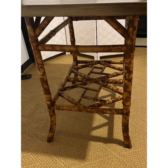 Wood Early 20th Century English Burnt Bamboo Side Table For Sale - Image 7 of 12