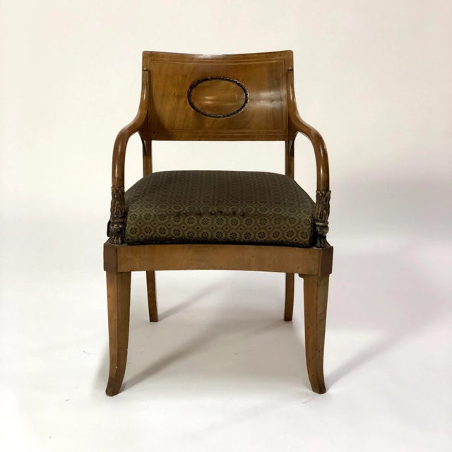 Traditional 19th Century Empire Karl Johan Style Mahogany Armchair For Sale - Image 3 of 9