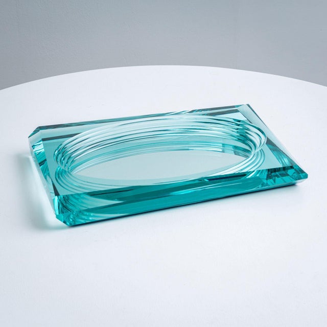 20th Century Glass Centerpiece in the style of Fontana Arte, Italy For Sale - Image 12 of 18