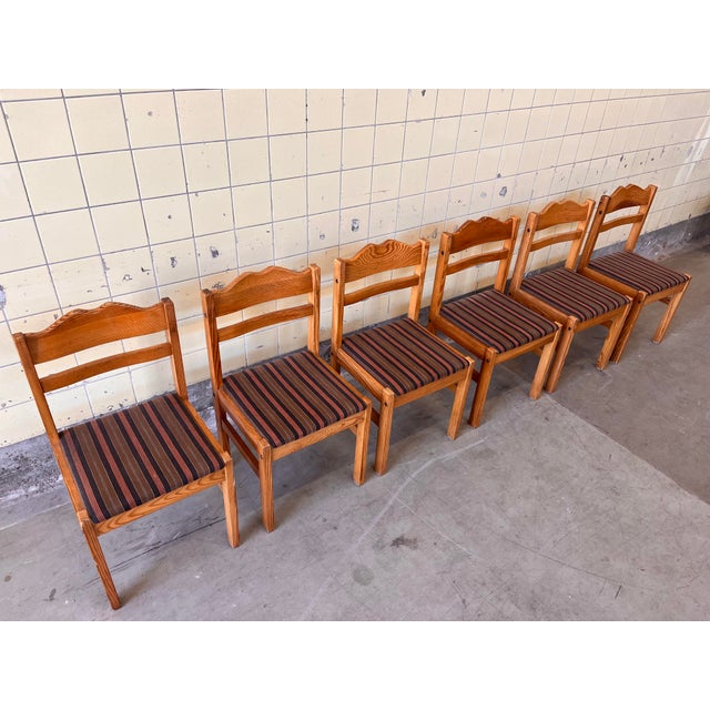 1960s Scandinavian Dining Chairs in Pine, 1960s, Set of 6 For Sale - Image 5 of 6