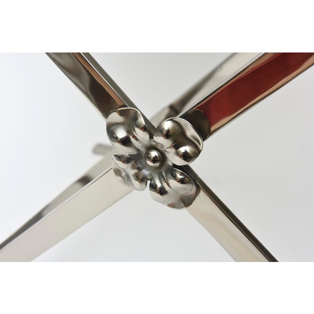 Vintage Art Deco Nickel Silver Griffin and Gargoyle Bench With Cushion For Sale - Image 9 of 10