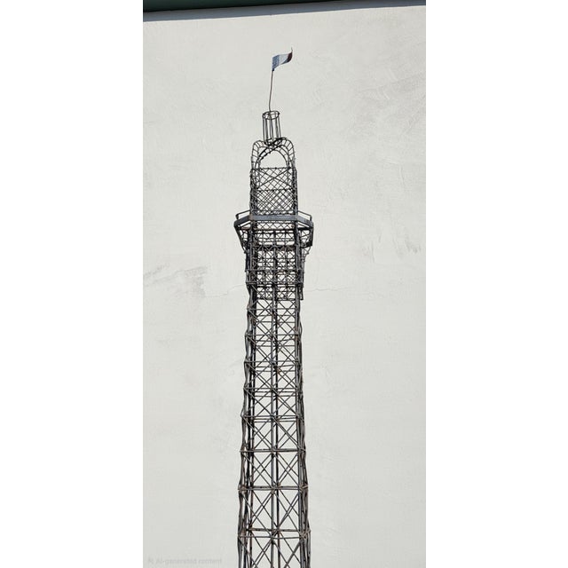 Eiffel Tower Metal Sculpture 9' 3" Tall X 19" Wide Custom Design For Sale - Image 4 of 10