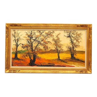 Morris Katz (Polish-American, 1932-2010), Contemporary Autumn Landscape, 1971, Oil Impasto For Sale