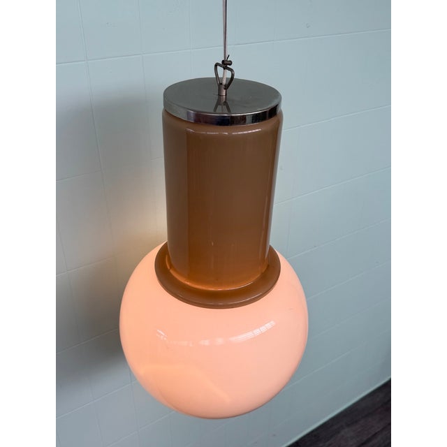 Italian Space Age Glass Pendant Lamp, 1970s For Sale - Image 4 of 14