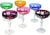 Mid 20th Century Handblown Colorful Cut-to-Clear Crystal Coupes- S/6 For Sale - Image 4 of 6