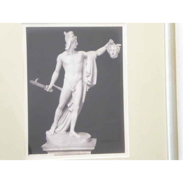 19th Century photograph of classical carved marble statue of Perseus in a later silverleaf frame, the mat in good clean...