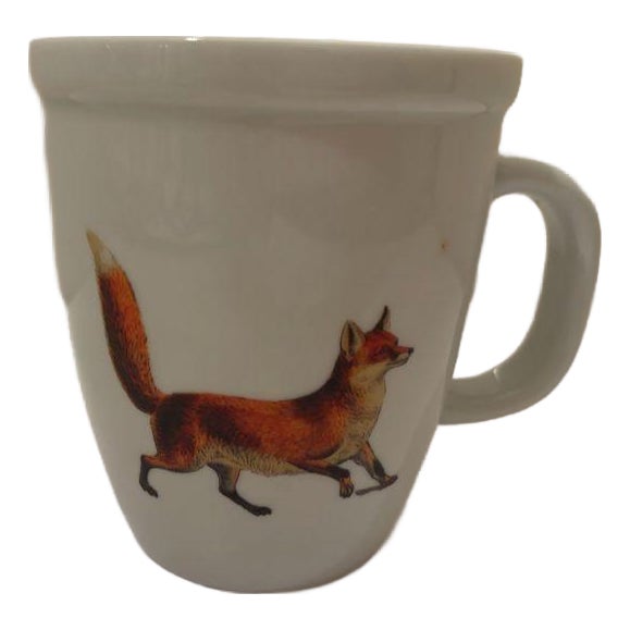 Red Fox Porcelain Bistro Coffee Mug For Sale