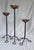 Spanish Revival Vintage Brutalist Copper Cup Twisted Iron Metal Candlesticks, Set of Three For Sale - Image 3 of 11