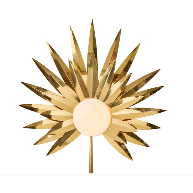 2020s Hand-Crafted Brass Palm Leaf Sconce For Sale - Image 5 of 10