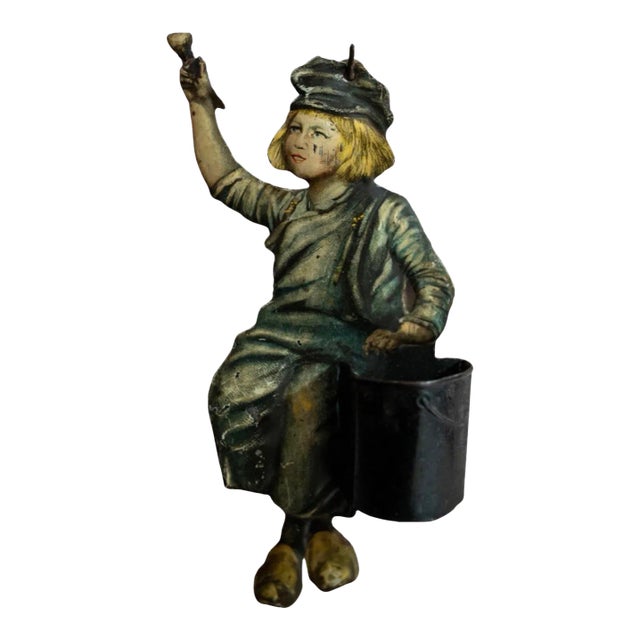 Vintage Dutch Boy Paint Advertising Tin Match Holder For Sale