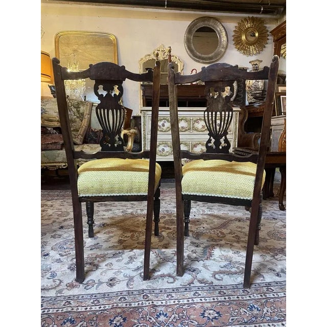 Set of Edwardian Hallway Chairs, 1890s For Sale - Image 3 of 4