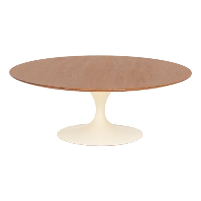 Saarinen X Knoll Associates Oak Tulip Coffee Table For Sale