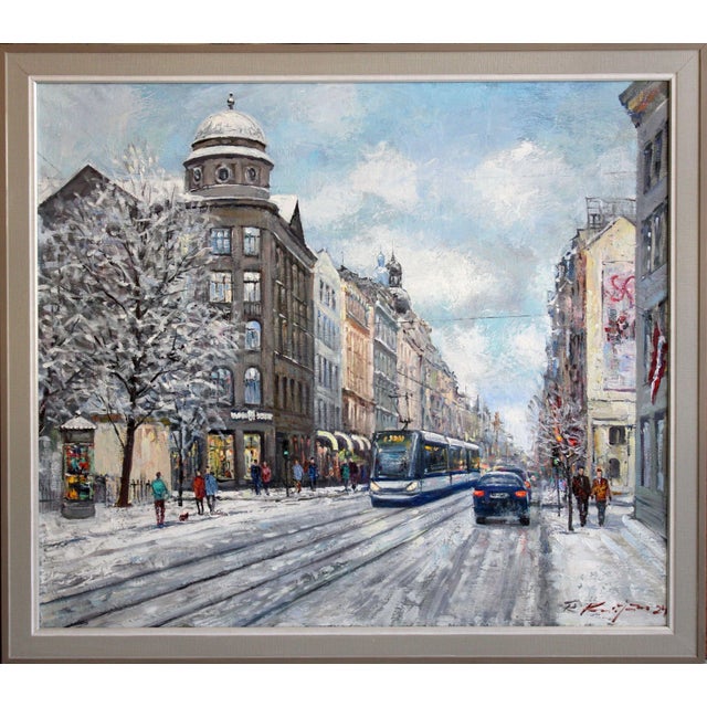 Winter in the city. Oil on canvas, 73.5x85 cm Rolands Krishjans (1966) This piece has an attribution mark, I am sure that...