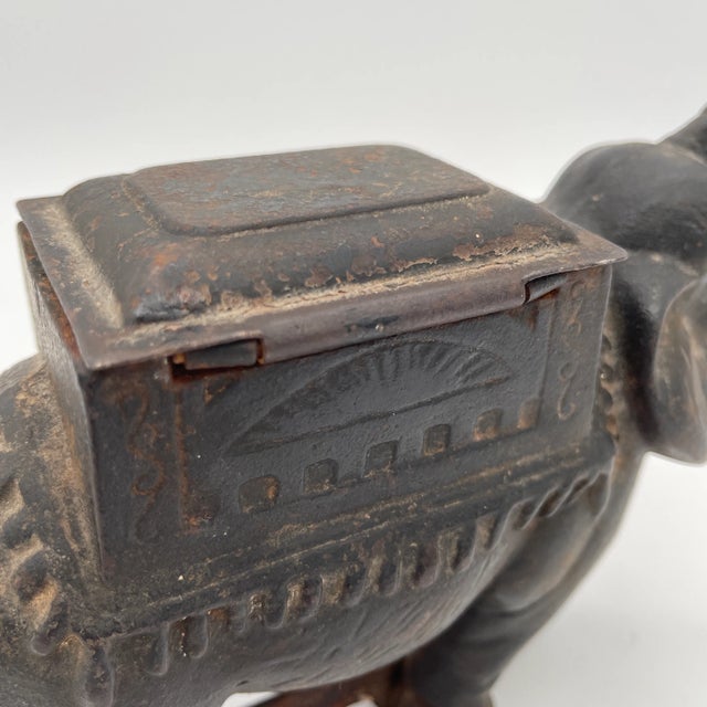 Art Deco Cast Iron Elephant Cigarettes Holder and Dispenser For Sale - Image 4 of 7