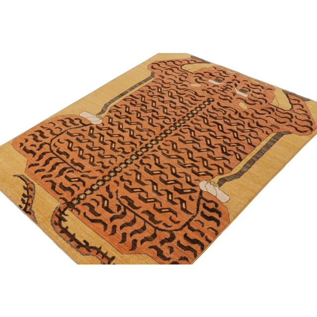 2010s Rug & Kilim’s Classic-Style Tiger-Skin Rug Design With Orange ...